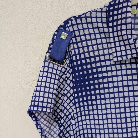 JAMIE SADOCK Womens Golf Shirt Silver Stud Snaps Top Polo Size Large - Picture 4 of 6